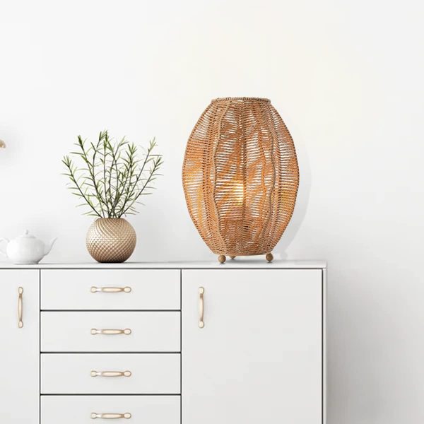 Boho Woven Cage Lamp - Image 9