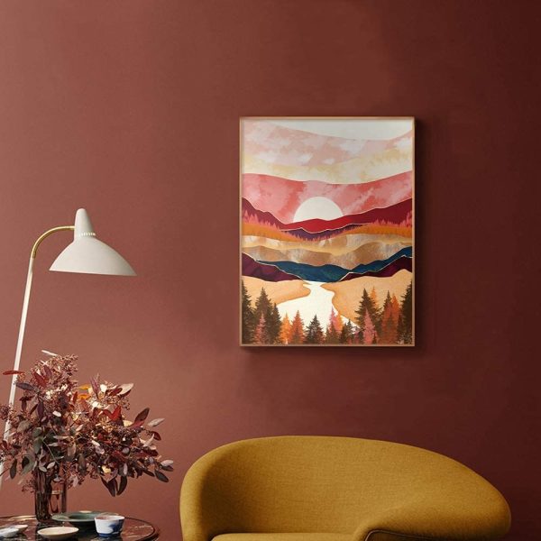 Boho Mountain Abstract Wall Art - Image 3