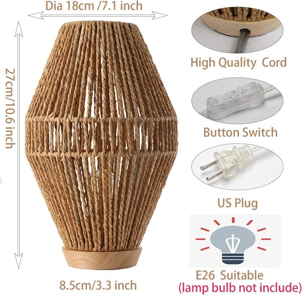 Boho Woven Cage Lamp - Image 2