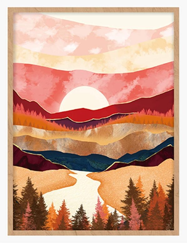 Boho Mountain Abstract Wall Art