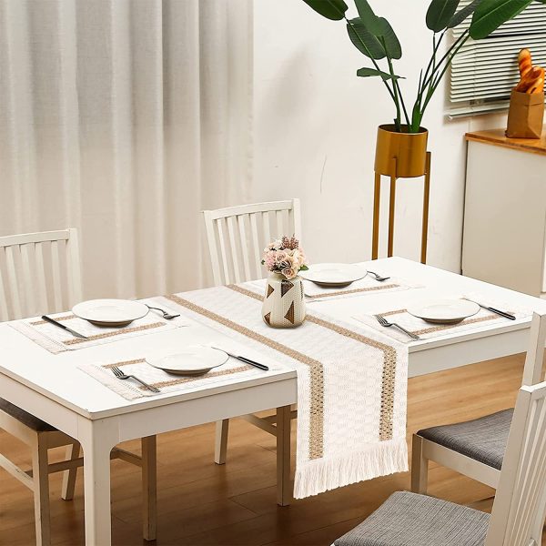 Macrame Cream Table Runner - Image 4