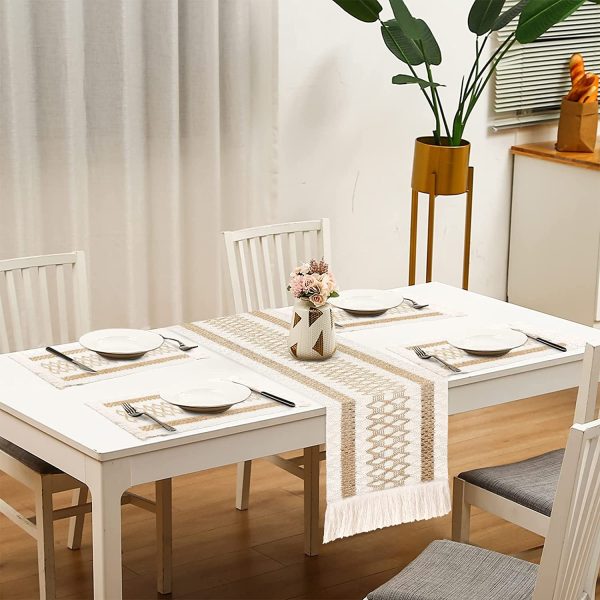 Macrame Cream Table Runner - Image 11