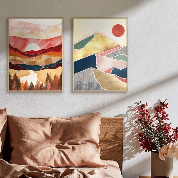 Boho Mountain Abstract Wall Art - Image 6