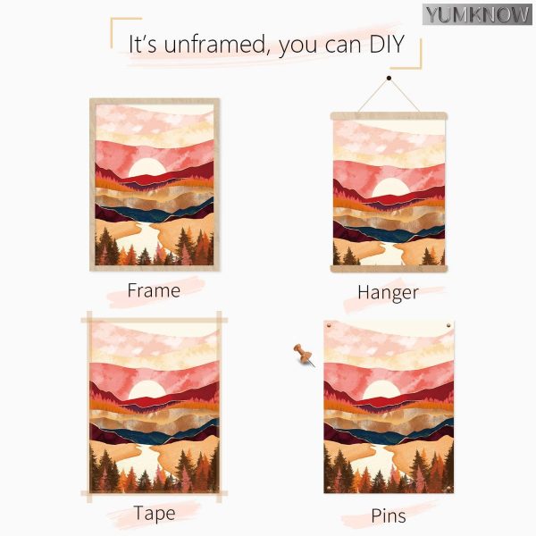 Boho Mountain Abstract Wall Art - Image 4