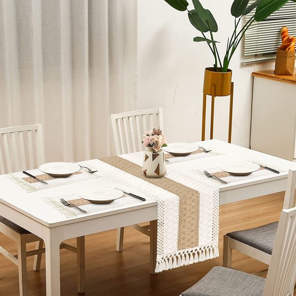 Macrame Cream Table Runner - Image 28