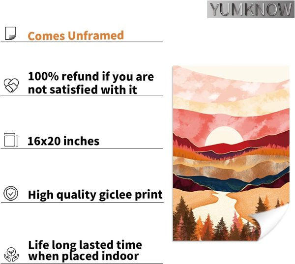 Boho Mountain Abstract Wall Art - Image 2