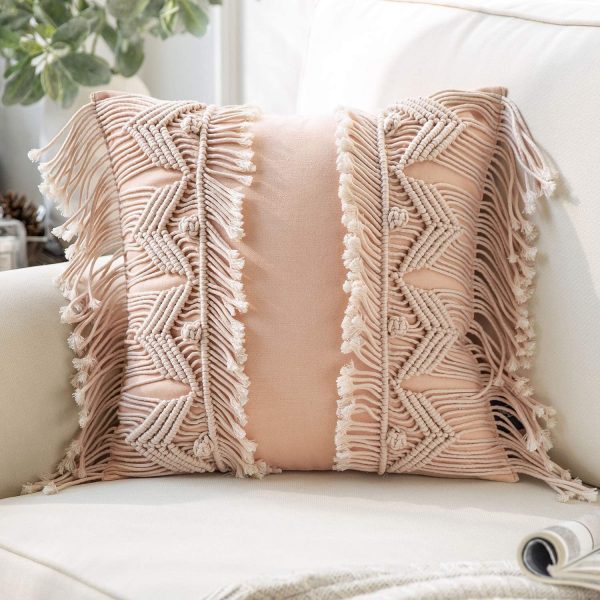 Crochet Woven Boho Throw Pillow