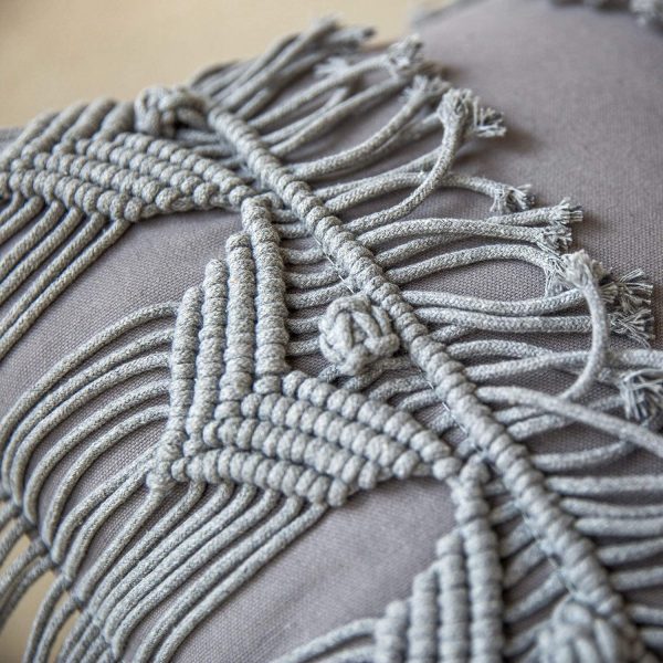 Crochet Woven Boho Throw Pillow - Image 2