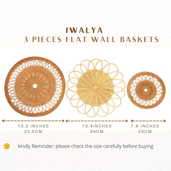 Flat Woven Wall Basket Set - Image 2