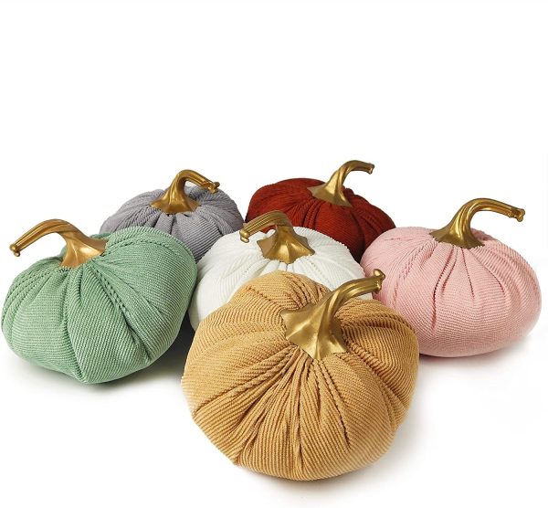 Fabric Artificial Pumpkins Set