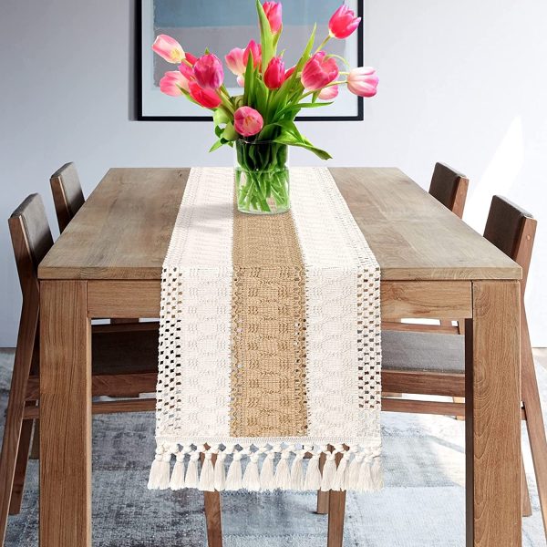 Macrame Cream Table Runner - Image 35