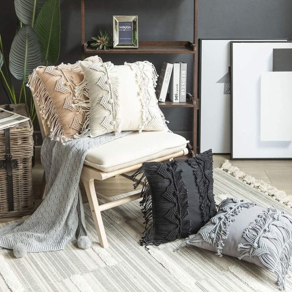 Crochet Woven Boho Throw Pillow - Image 4