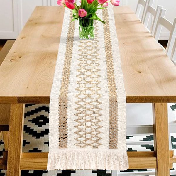 Macrame Cream Table Runner - Image 12