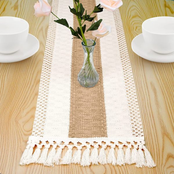 Macrame Cream Table Runner - Image 29