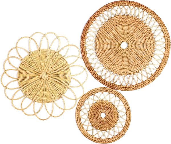 Flat Woven Wall Basket Set