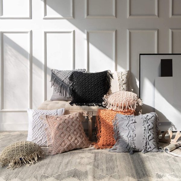 Crochet Woven Boho Throw Pillow - Image 6