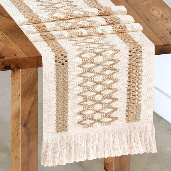 Macrame Cream Table Runner - Image 8