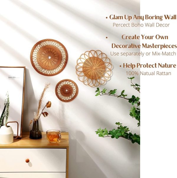 Flat Woven Wall Basket Set - Image 3
