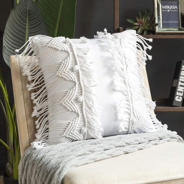 Crochet Woven Boho Throw Pillow - Image 10