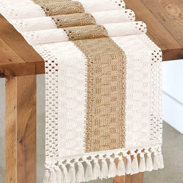Macrame Cream Table Runner - Image 25