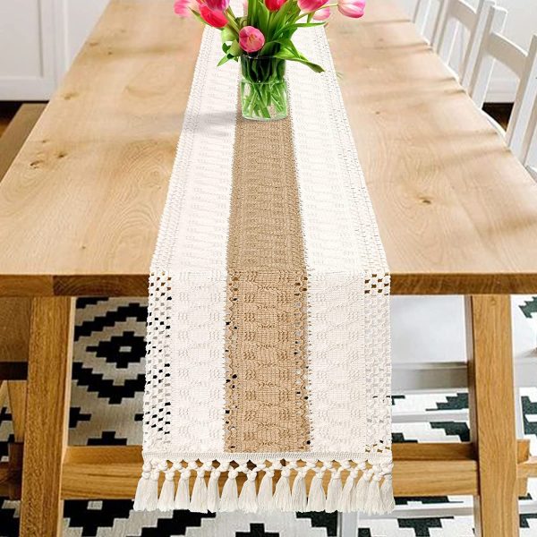 Macrame Cream Table Runner - Image 33