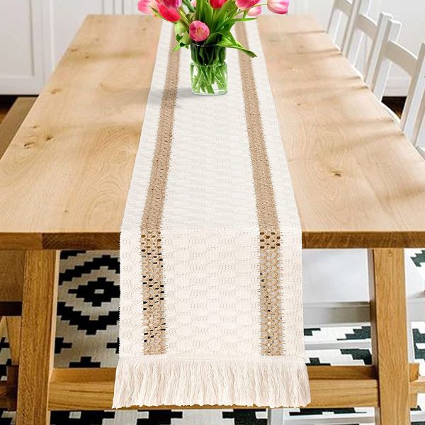 Macrame Cream Table Runner - Image 6