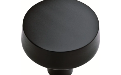 Soft Modern Matte Black Round Cabinet Knob