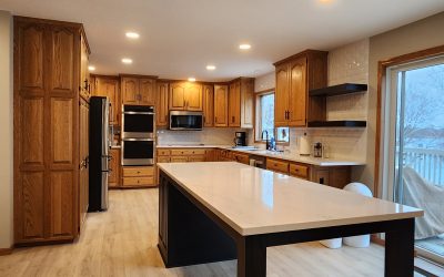 Adding Counter Space & Storage, Wall Removal and Stair Railing Painting | Hutchinson, Minnesota