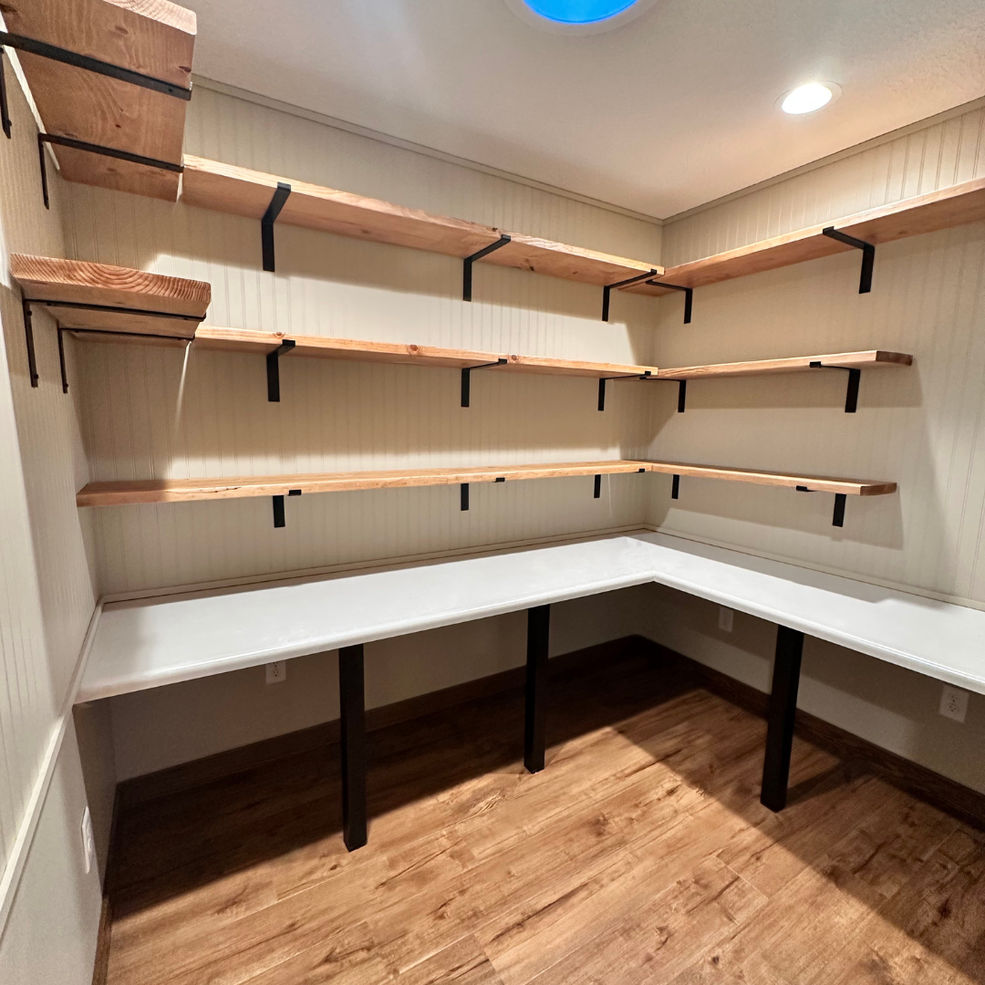 From catch all to functioning craft room, this room has it all! Storage, function & beautifully finished.