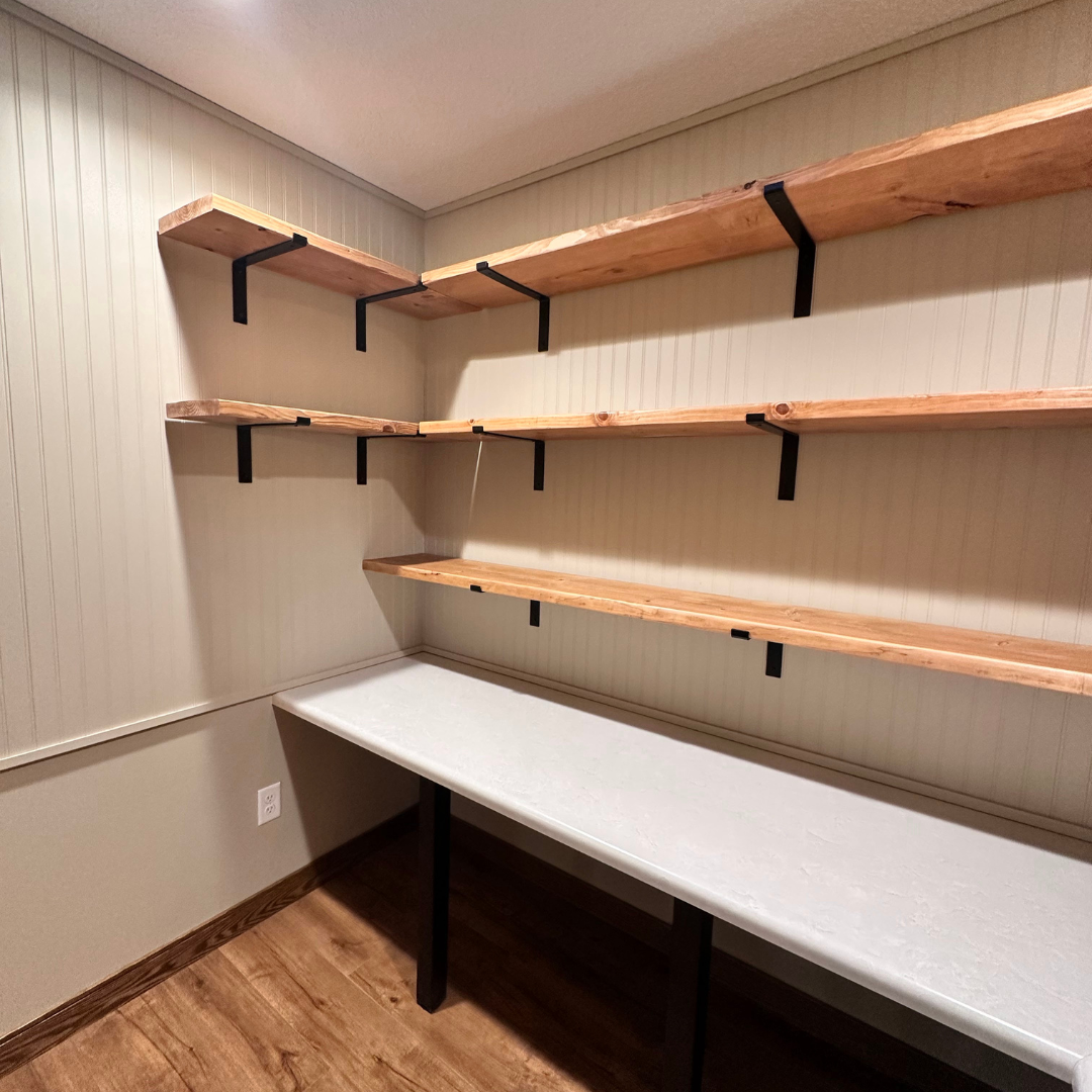 Plenty of storage means added space to spread out and craft on the countertop - a win, win! 