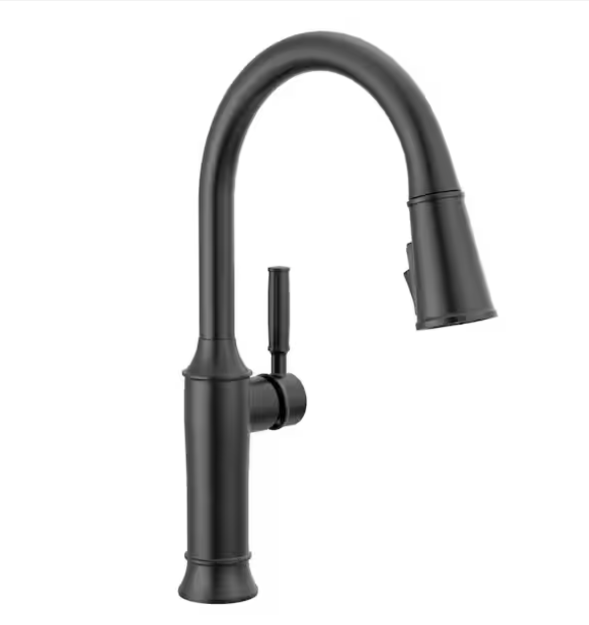 Delta Renaldi Single Handle Pull Down Sprayer Kitchen Faucet in Matte Black Delta<br />
Renaldi Single Handle Pull Down Sprayer Kitchen Faucet in Matte Black