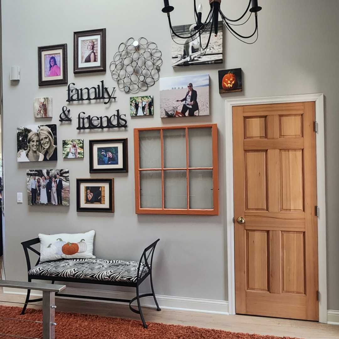 This entry way had a fun look but the homeowner was ready for something new. 