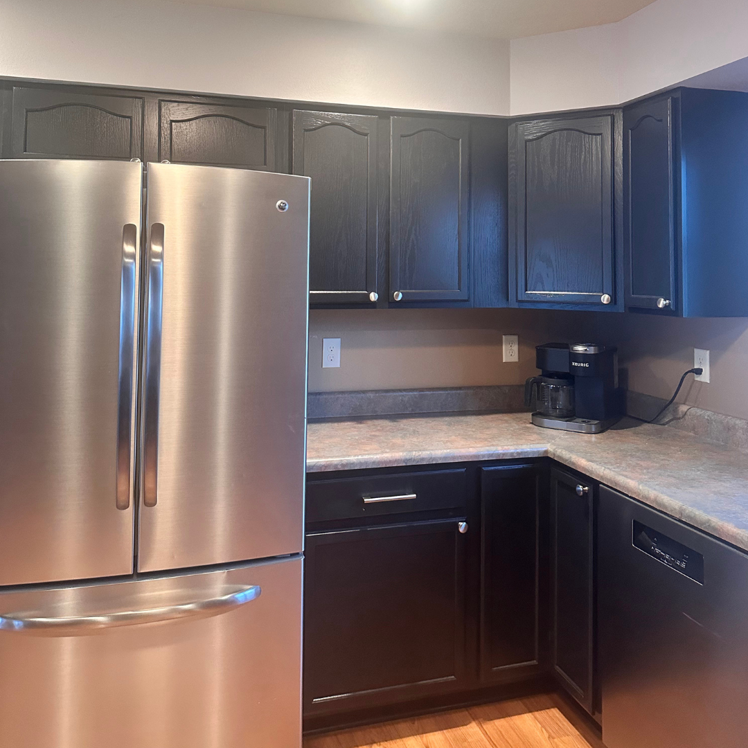 This kitchen is way more open - plenty of space to serve a meal!