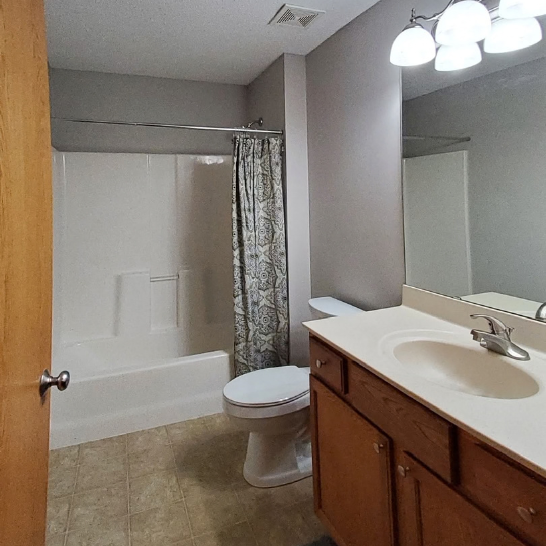 This entry way had a fun look but the homeowner was ready for something new. 