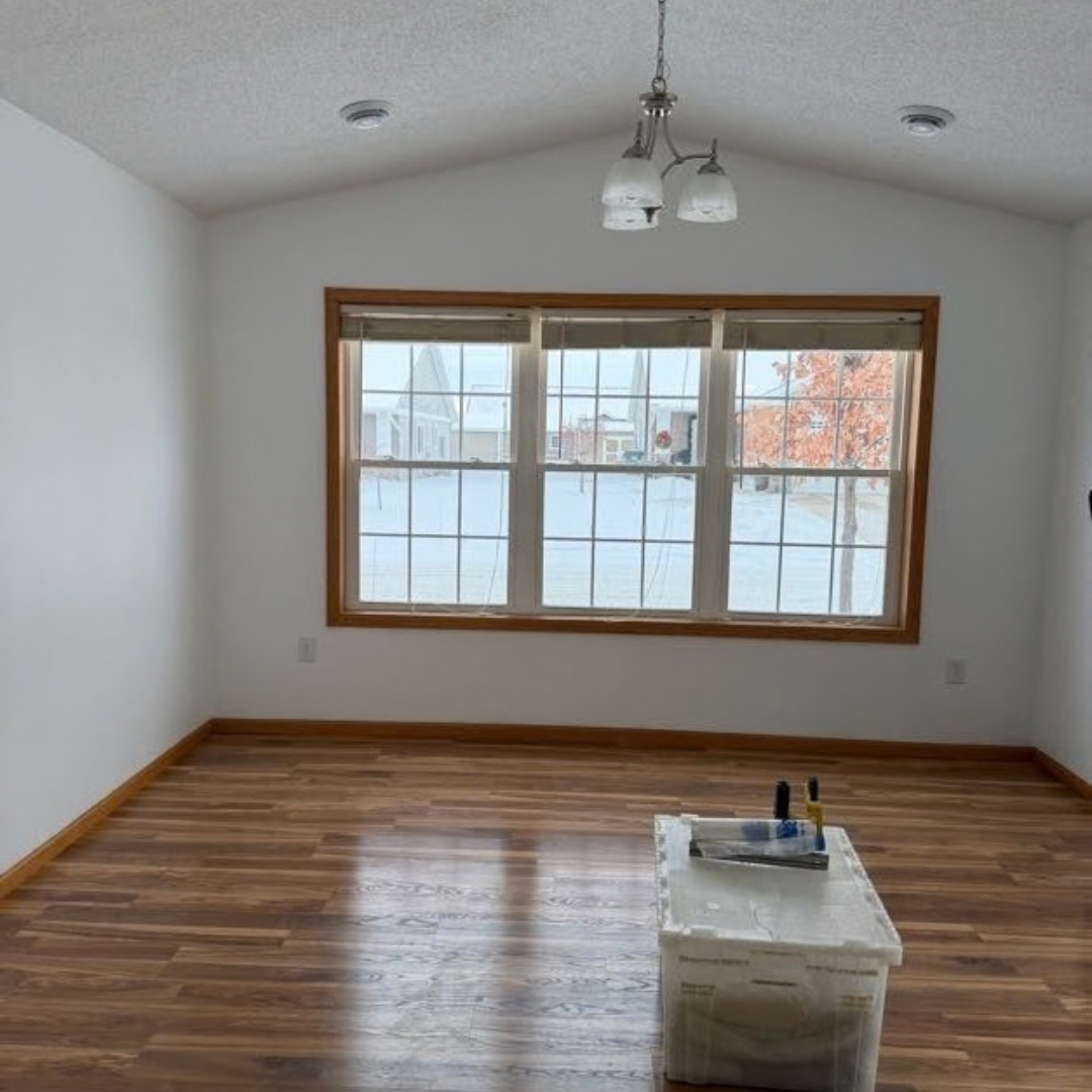 This entry way had a fun look but the homeowner was ready for something new. 
