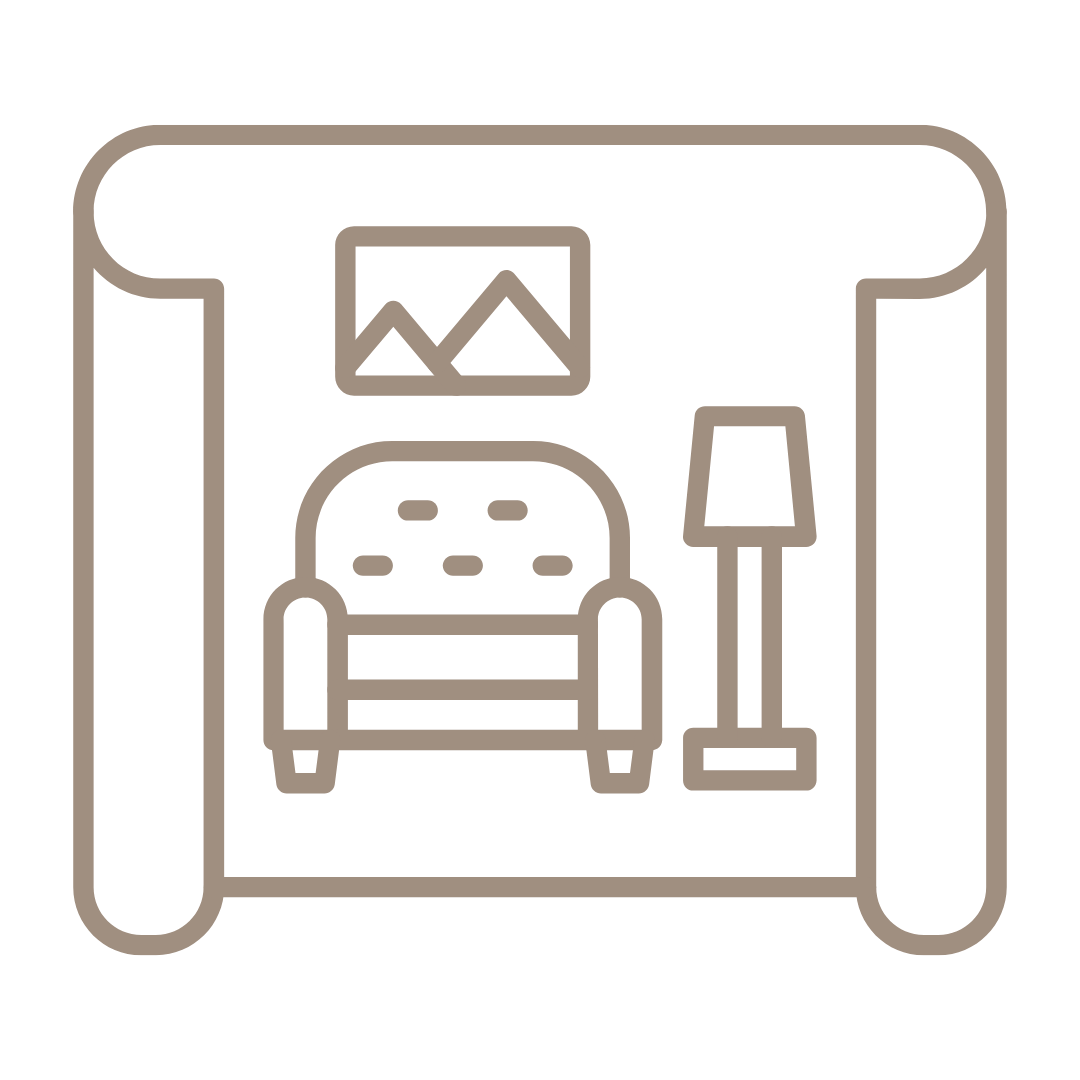 Whole home renovation planning icon representing coordinated design across multiple spaces