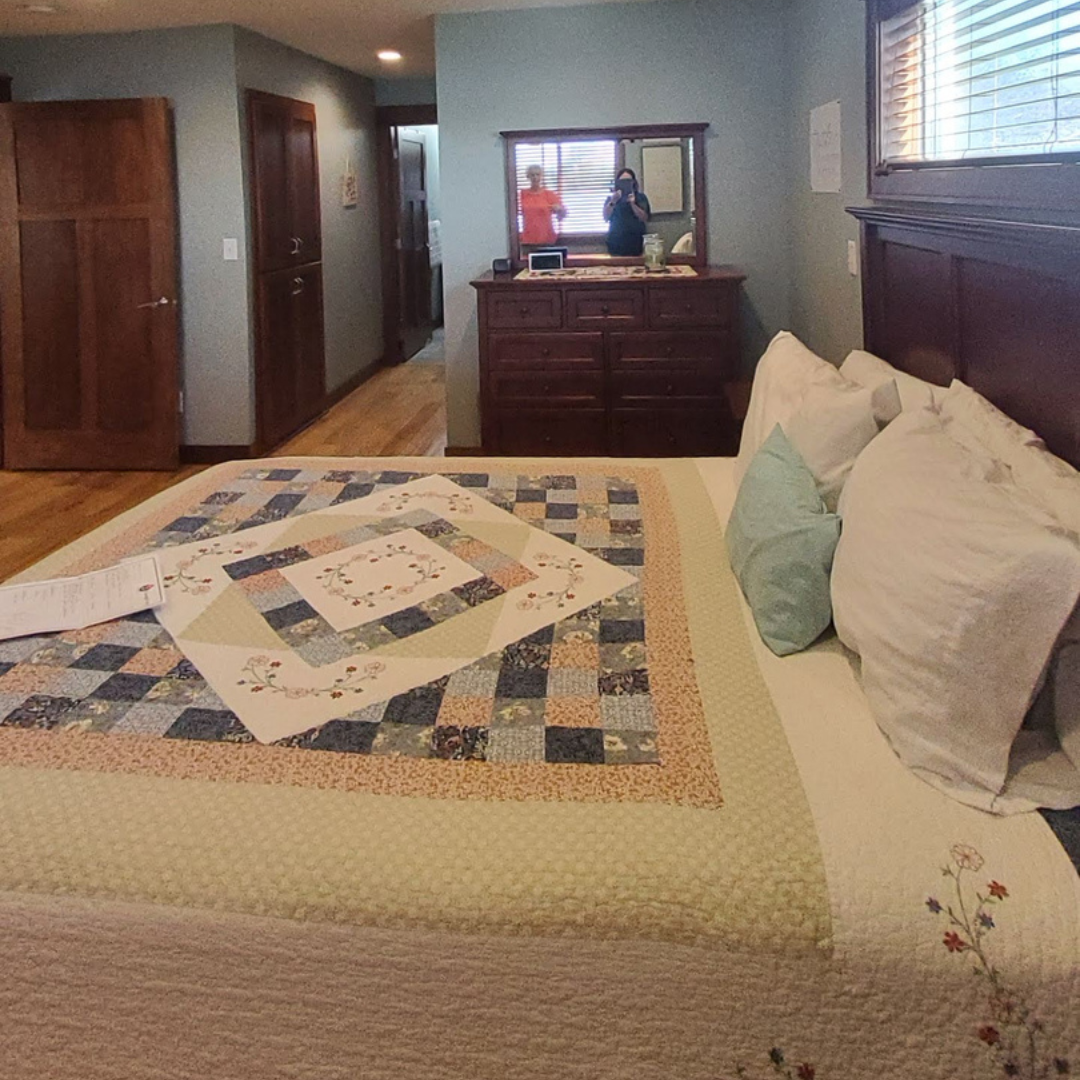 This fireplace is functional but in need of a refresh especially to be cohesive with the rest of the updates happening in the home. Currently, the surround has more of a mosaic tile look. 